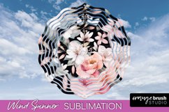 Pink Flowers Wind Spinner - Summer Wind Spinner Sublimation Product Image 1
