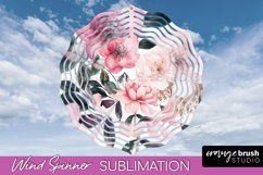 Pink Flowers Wind Spinner - Summer Wind Spinner Sublimation Product Image 1