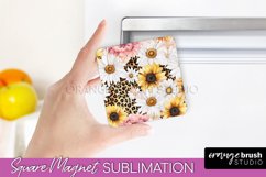 Pink Flowers Magnet Sublimation - Watercolor Magnet Design Product Image 1