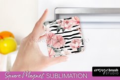 Pink Flowers Magnet Sublimation - Watercolor Magnet Design Product Image 1