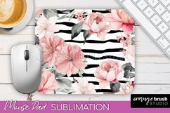 Floral Mouse Pad PNG - Pink Flowers Mousepad Sublimation Product Image 1