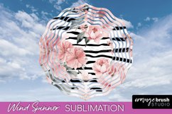 Pink Flowers Wind Spinner - Summer Wind Spinner Sublimation Product Image 1