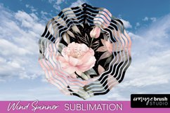 Pink Flowers Wind Spinner - Summer Wind Spinner Sublimation Product Image 1