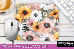 Floral Mouse Pad PNG - Pink Flowers Mousepad Sublimation Product Image 1