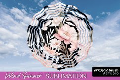 Pink Flowers Wind Spinner - Summer Wind Spinner Sublimation Product Image 1