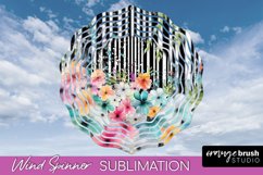 Pink Flowers Wind Spinner - Summer Wind Spinner Sublimation Product Image 1