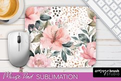 Floral Mouse Pad PNG - Pink Flowers Mousepad Sublimation Product Image 1