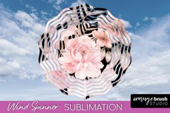 Pink Flowers Wind Spinner - Summer Wind Spinner Sublimation Product Image 1