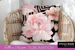 Watercolor Flowers Pillow Cover - Summer Pillow Sublimation Product Image 1