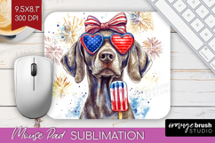 Weimaraner Dog Mouse Pad Sublimation 4th Of July Mousepad Product Image 1
