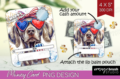 Weimaraner Dog Money Card PNG 4th of July Money Card Holder Product Image 1
