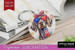 Weimaraner Dog Keychain PNG 4th Of July Keychain Sublimation Product Image 1
