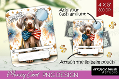 Weimaraner Dog Money Card PNG 4th of July Money Card Holder Product Image 1