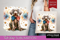 Weimaraner Dog Tote Bag Patriotic Dog Tote Bag PNG Product Image 1