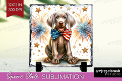 Weimaraner Dog Slate PNG Patriotic Dog Square Slate Product Image 1
