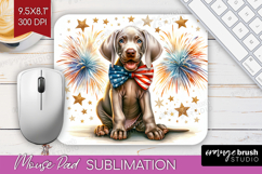 Weimaraner Dog Mouse Pad Sublimation Patriotic Dog Mousepad Product Image 1