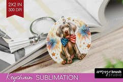 Weimaraner Dog Keychain PNG Patriotic Dog Keychain Product Image 1