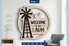 Welcome To Our Farm Wall Decor SVG Farmhouse Sign Product Image 3
