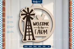 Welcome To Our Farm Wall Decor SVG Farmhouse Sign Product Image 1