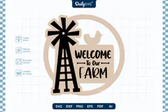 Welcome To Our Farm Wall Decor SVG Farmhouse Sign Product Image 2