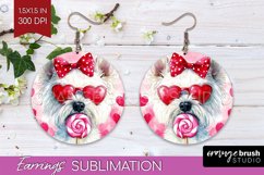 West Highland Terrier Valentine Round Earrings Valentines Product Image 1