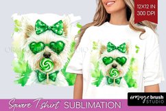 West Highland Terrier St. Patricks Day Dog Square Tshirt Dog Product Image 1