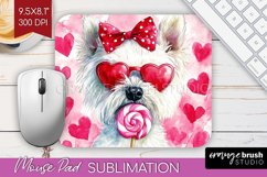 West Highland Terrier Valentine Mouse Pad Sublimation Day Product Image 1