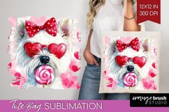 West Highland Terrier Valentine Tote Bag Valentines Day Tote Product Image 1
