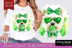 West Highland Terrier St. Patricks Day Dog Round Tshirt Dog Product Image 1