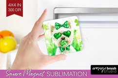 West Highland Terrier St. Patricks Day Dog Magnet Dog Square Product Image 1