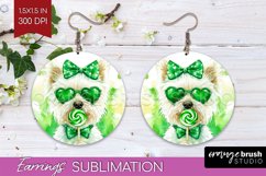 West Highland Terrier St. Patricks Day Dog Round Earrings Product Image 1