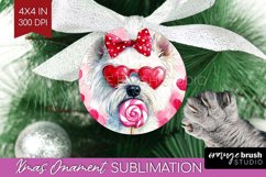 West Highland Terrier Valentine Ornament PNG Valentines Day Product Image 1