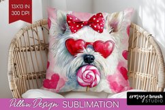 West Highland Terrier Valentine Pillow Sublimation Day Cover Product Image 1