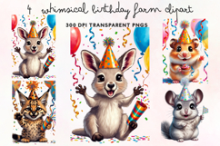 Whimsical Birthday Farm Clipart PNG Product Image 1