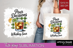 Whiskey Sour Cocktail Tote Bag Summer Drink Tote Bag PNG Product Image 1