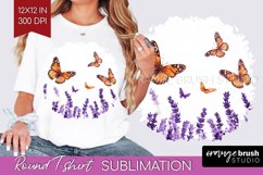 Wildflowers Round Tshirt Background - Watercolor Flowers PNG Product Image 1