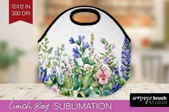 Wildflowers Lunch Bag - Watercolor Flowers Lunch Bug PNG Product Image 1
