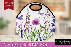 Wildflowers Lunch Bag - Watercolor Flowers Lunch Bug PNG Product Image 1