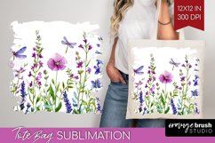 Wildflowers Tote Bag - Watercolor Flowers Tote Bag PNG Product Image 1