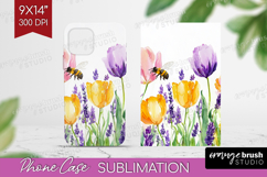 Wildflowers Phone Case PNG - Watercolor Flowers Case PNG Product Image 1
