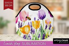 Wildflowers Lunch Bag - Watercolor Flowers Lunch Bug PNG Product Image 1