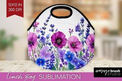Wildflowers Lunch Bag - Watercolor Flowers Lunch Bug PNG Product Image 1