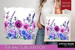Wildflowers Tote Bag - Watercolor Flowers Tote Bag PNG Product Image 1