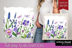 Wildflowers Tote Bag - Watercolor Flowers Tote Bag PNG Product Image 1