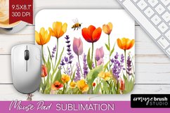 Wildflowers Mouse Pad Sublimation - Watercolor Flowers PNG Product Image 1