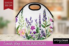 Wildflowers Lunch Bag - Watercolor Flowers Lunch Bug PNG Product Image 1