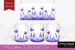 Wildflowers Mug Wrap - Watercolor Flowers Mug PNG Product Image 1
