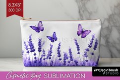 Wildflowers Cosmetic Bag - Watercolor Flowers Makeup Bag PNG Product Image 1