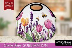 Wildflowers Lunch Bag - Watercolor Flowers Lunch Bug PNG Product Image 1