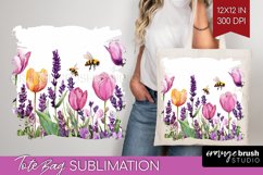 Wildflowers Tote Bag - Watercolor Flowers Tote Bag PNG Product Image 1
